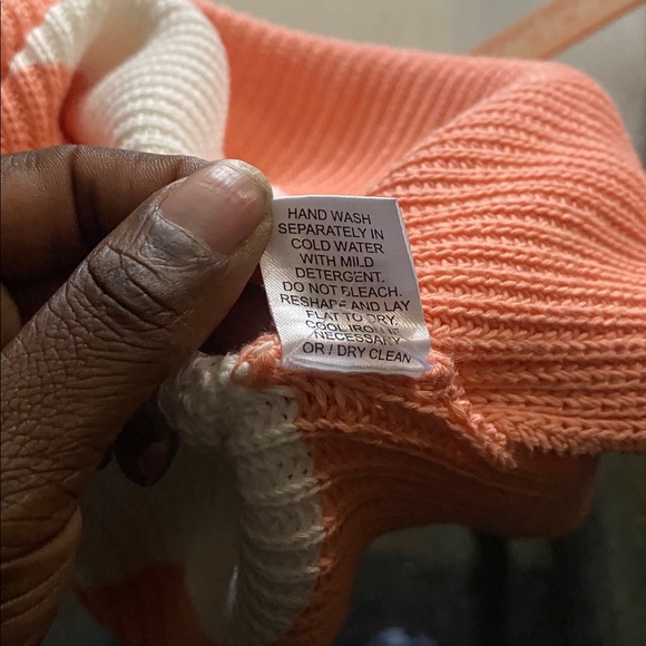 Tuckernuck Broadway Stripe Tunic Sweater in Coral | Women’s Size XS - Picture 8 of 9